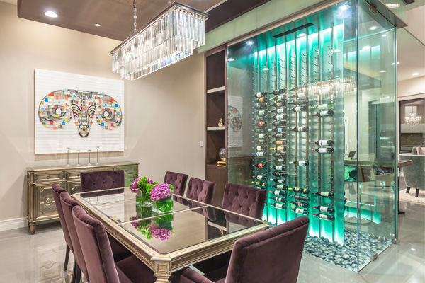 Chic Dining Room Wine Cellar