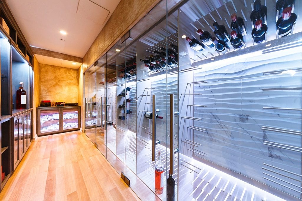 Caremelo Anthony's Vino Pins Wine Room designed by Joseph & Curtis
