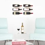 Vino Pins 6-Bottle Designer Wall Mounted Wine Rack Kit in Milled Aluminum