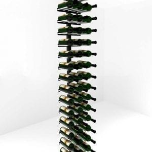 Vino Rails Post One Sided Floating Wine Rack Kit (60 bottles), Matte Black/Aluminum two-tone finish